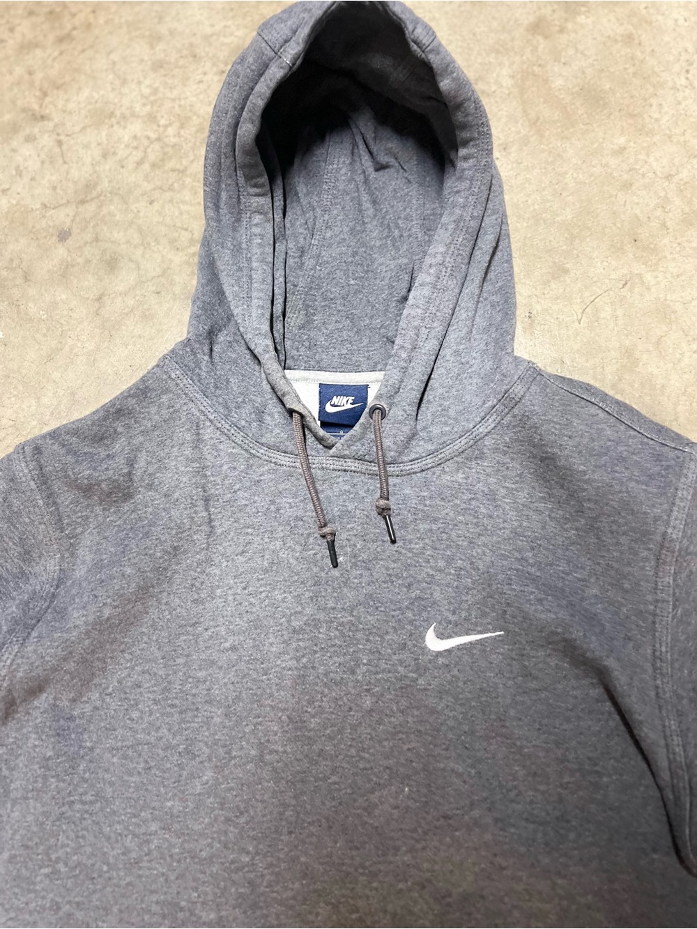 Nike Dark Gray Crewneck Hoodie with White Swoosh